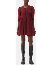 Ganni - Sheer Tie String Wrap Dress - Lyst