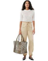 Ganni - Oversized Canvas Tote Bag - Lyst