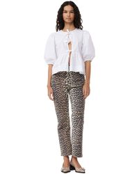 Ganni - Print Betzy Cropped Jeans - Lyst