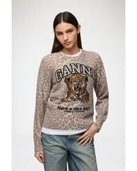 Ganni - Jumper With Tiger - Lyst