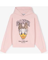 Ganni - Daisy Duck Cropped Hoodie - Lyst