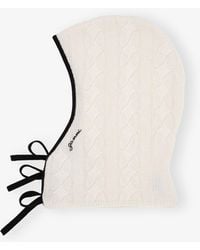 Ganni - Ivory Cashmere Mix Balaclava - Lyst