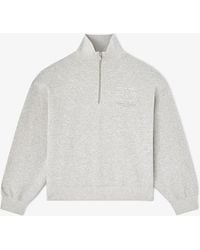 Ganni - Half Zip Sweatshirt - Lyst