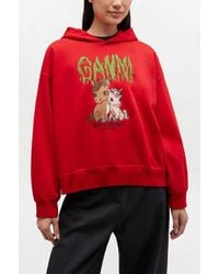 Ganni - Graphic Cropped Hoodie - Lyst