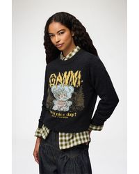 Ganni - Jumper With Forest Teddy - Lyst