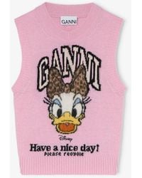 Ganni - Daisy Duck Graphic Wool Vest - Lyst