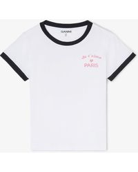 Ganni - Paris Club Baby Fit T-Shirt - Lyst
