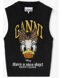 Ganni - Daisy Duck Graphic Wool Vest - Lyst