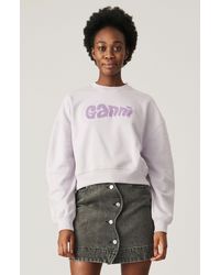 Ganni Classic Misty Lilac Logo Sweatshirt - Multicolour