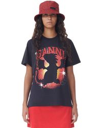 Ganni - Bob Red Printed Tech Taille XS/S Polyestere Recyclé - Lyst