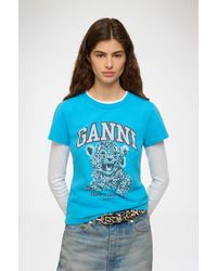 Ganni - Baby Fit T-Shirt With Tiger - Lyst