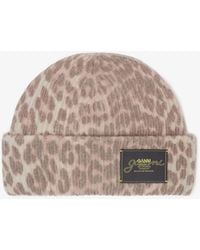 Ganni - Oversized Wool Rib Knit Beanie - Lyst
