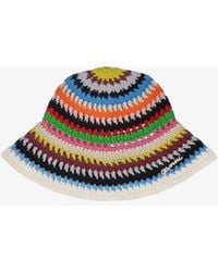 Ganni - Multicolour Crochet Bucket Hat Organic Cotton - Lyst