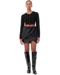 Ganni - Double Satin Mini Skirt - Lyst