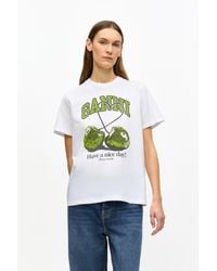 Ganni - Cherry Relaxed T-Shirt - Lyst