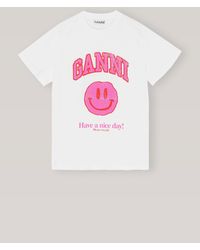 ganni pink t shirt