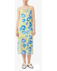 Ganni - Printed Mesh Slip Dress - Lyst
