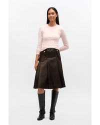 Ganni - Duchesse Nylon Pleated Skirt - Lyst
