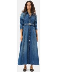 Ganni - Belted Maxi Dress - Lyst