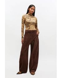Ganni - Corduroy Curved Trousers - Lyst