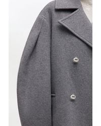 Ganni - Wool Oversized Midi Peacoat - Lyst
