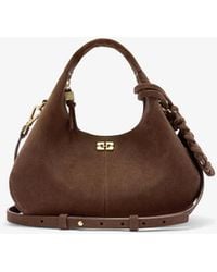 Ganni - Suede Mini Hobo Bag - Lyst