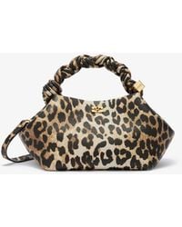 Ganni - Leopard Grained Small Bou Bag - Lyst
