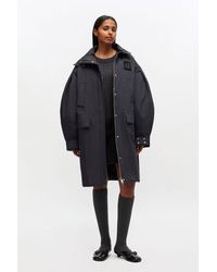 Ganni - Dunkelgrauer Dreilagiger Parka Oversized Recycelte Nylon - Lyst