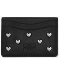 Ganni - Bou Card Holder With Heart Studs In - Lyst