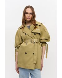 Ganni - Heavy Twill Midi Trench Coat - Lyst