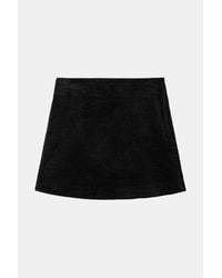 Ganni - Schwarzer Minirock Aus Corduroy Bio-Baumwolle - Lyst