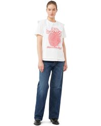 Ganni - Short Sleeve Strawberry Relaxed T-shirt - Lyst
