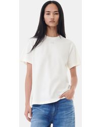 Ganni Dark Relaxed Rhinestone T-Shirt in Blue | Lyst