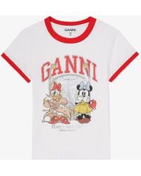 Ganni - Baby Fit T-Shirt With Minnie Mouse & Daisy Duck - Lyst