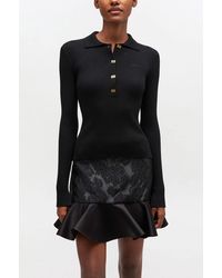 Ganni - Fine Sequin Knitted Polo - Lyst