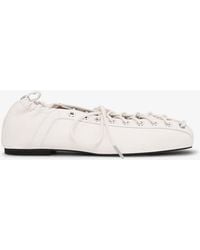 Ganni - Faux Leather Ballet Shoes - Lyst