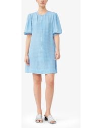 Ganni - Printed Crepe Mini Dress - Lyst