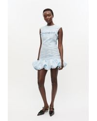 Ganni - Textured Cloque Corset Mini Dress - Lyst