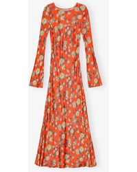 knee length dresses for ladies GANNI off-white floral tulip wrap mini mesh dress – BOREAL REBORN