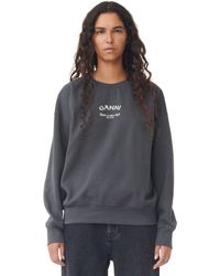 Ganni - Grey Isoli Oversized Sweatshirt - Lyst