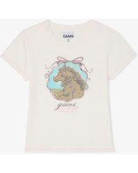 Ganni - Baby Fit T-Shirt With Horses - Lyst