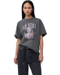 Ganni - Future Grey Relaxed Lamb T-shirt - Lyst