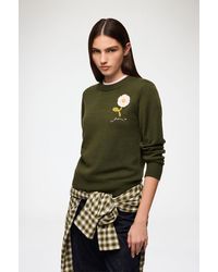 Ganni - Jumper With Crochet Flower - Lyst