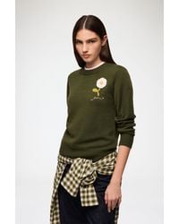 Ganni - Jumper With Crochet Flower - Lyst