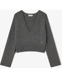 Ganni - Dark V-Neck Jumper - Lyst
