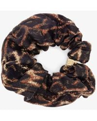 Ganni - Metallic Printed Scrunchie - Lyst