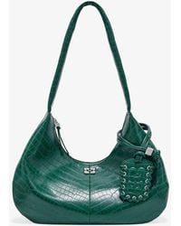 Ganni - Croco Medium Hobo Bag - Lyst