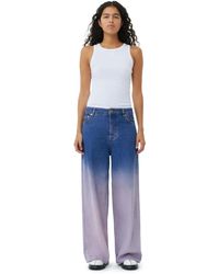 Ganni - Purple Bleach Future Denim Wide Jeans - Lyst