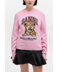 Ganni - Graphic Wool Jumper - Lyst