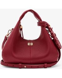 Ganni - Grained Mini Hobo Bag - Lyst